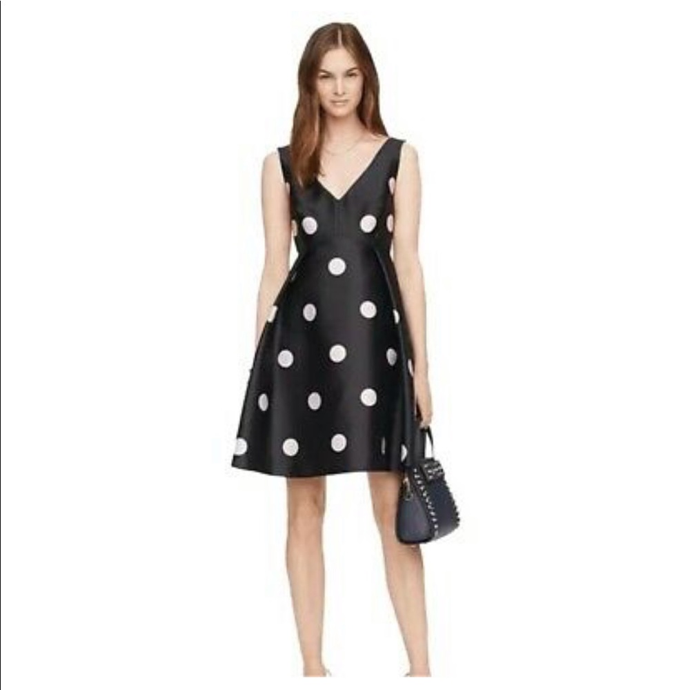 Kate space Spotlight V neck Polka Dot Fit flare